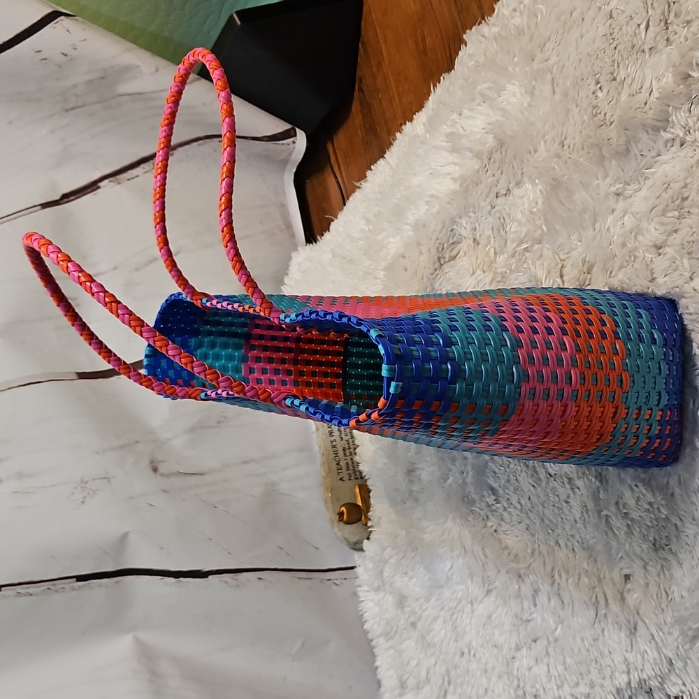 The Native Multicolor Woven Tote Bag Purse Handbag, Vibrant Colors‎ - Picture 3 of 12